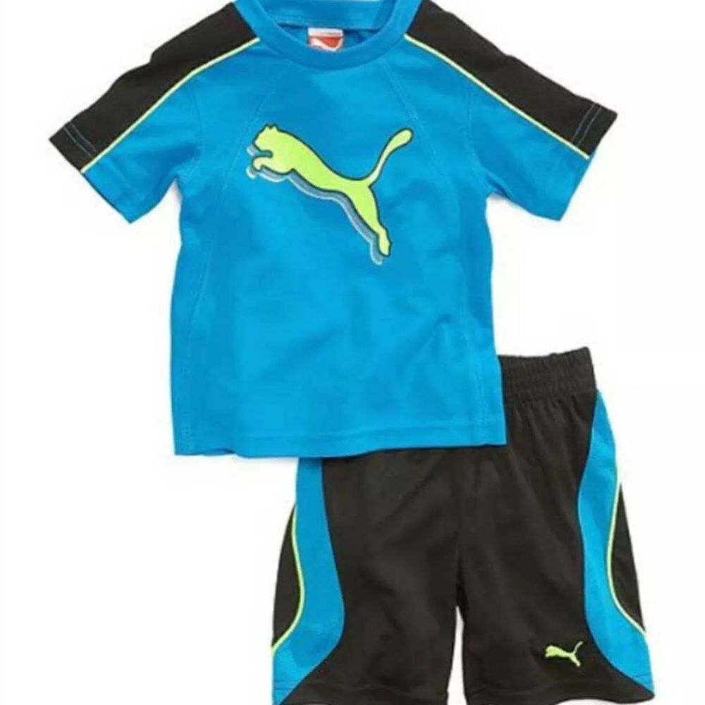 NWT PUMA BOY'S 2 PC OUTFIT SET TOP/ SHORTS NEW